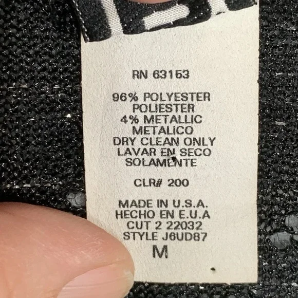 R-Wear Rampage Clothing Co Made in USA Womens Black Long Sleeve Sheer Top Sz M - Picture 3 of 7